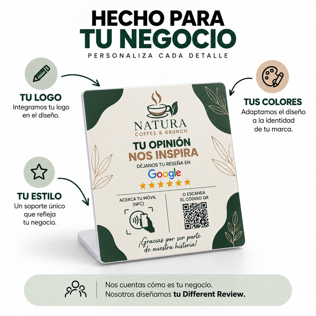 Soporte NFC para Reseñas de Google – Personalizado